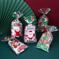 Merry Christmas Gift Plastic Bags Xmas Cookie New Year Candy Bag
