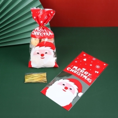 Merry Christmas Gift Plastic Bags Xmas Cookie New Year Candy Bag