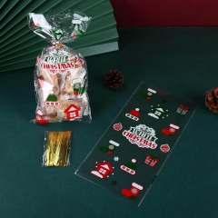 Merry Christmas Gift Plastic Bags Xmas Cookie New Year Candy Bag