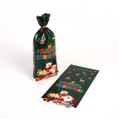 Merry Christmas Gift Plastic Bags Xmas Cookie New Year Candy Bag