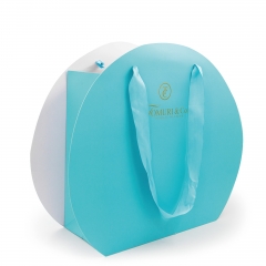 Customized gift paper shopping bag with ribbon