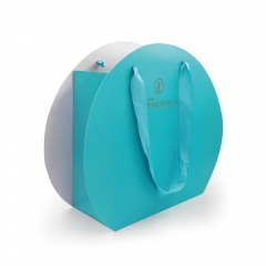 Customized gift paper shopping bag with ribbon