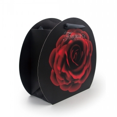 Customized gift paper shopping bag with ribbon