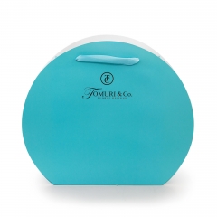 Customized gift paper shopping bag with ribbon