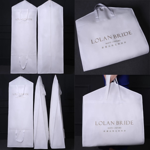 White non-woven dust-proof garment bag