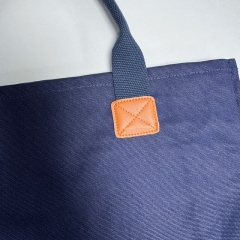 Dark blue cotton canvas tote bag