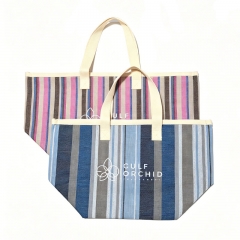 PVC-Woven Striped Tote Bag