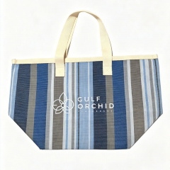 PVC-Woven Striped Tote Bag