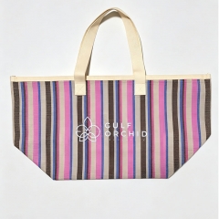 PVC-Woven Striped Tote Bag