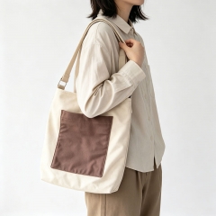 Cotton canvas shoulder bag