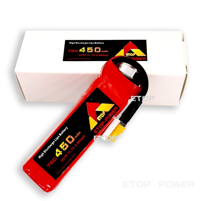 ETOP POWER 450mAh 75C 3S 11.1V batería lipo