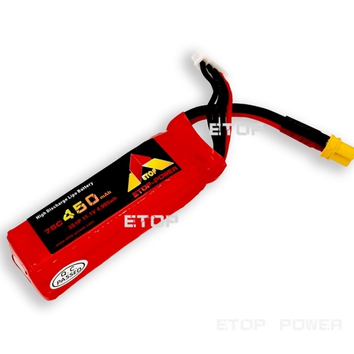 ETOP POWER 450mAh 75C 3S 11.1V lipo battery for FPV