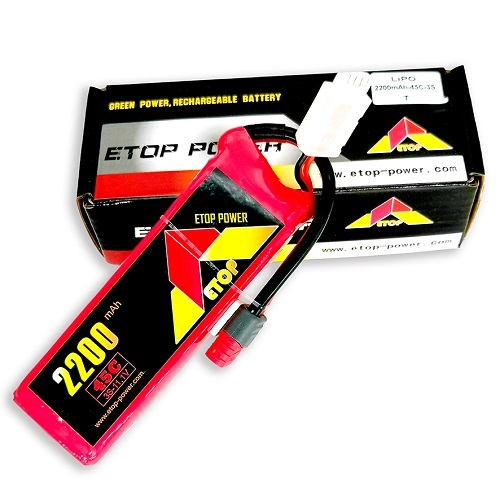 ETOP POWER 2200mAh 45C 3S11.1Vリポバッテリー（RC飛行機用）