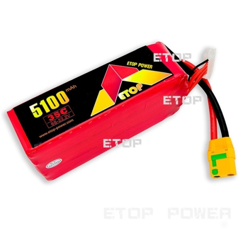 ETOP POWER 5100mAh 35C 6S 22.2V lipo battery for Drone