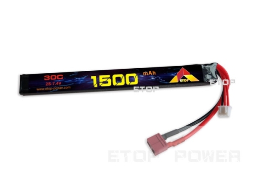 ETOP POWER 1500mAh 30C 2S 7.4V Airsoft gun battery