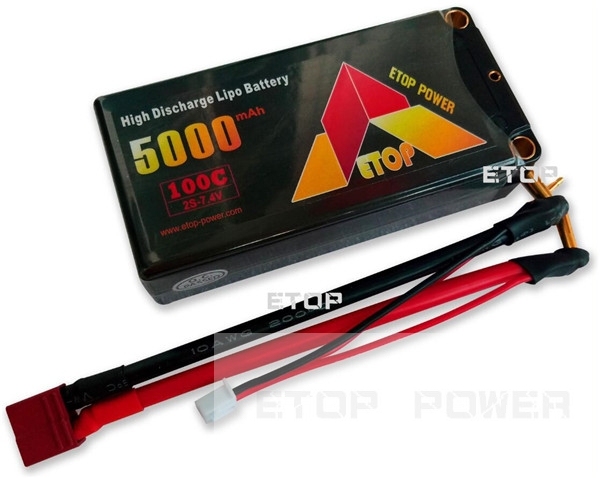 Hard case 5000mAh 100C 2S 7.4V Shorty RC car battery