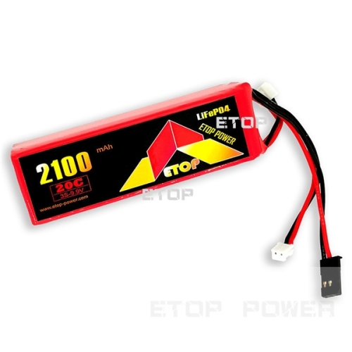 ETOP POWER 2100mAh(A) 20C 2S 9.9V LiFe battery