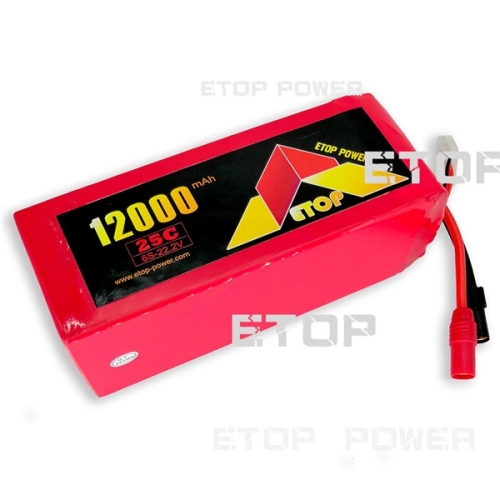 ETOP POWER 12000mAh 25C 6S 22.2V lipo battery for UAV