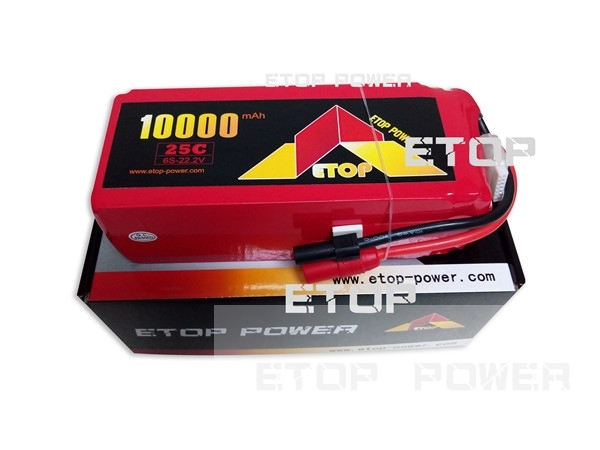 ETOP POWER 10000mAh 25C 6S 22.2V batería lipo para Drone