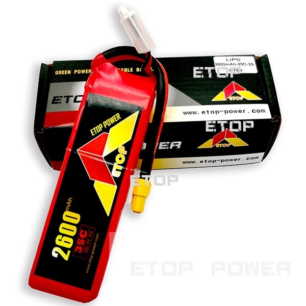 ETOP POWER 2600mAh 35C 3S 11.1V lipo battery for RC plane