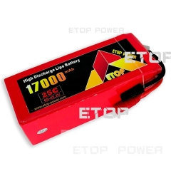 ETOP POWER 17000mAh 25C 6S22.2VUAV用リポバッテリー