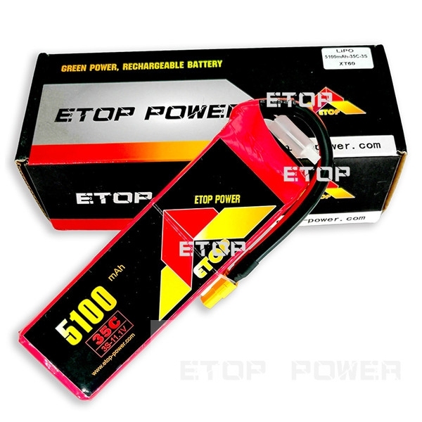 ETOP POWER 5100mAh 35C 3S11.1Vドローン用リポバッテリー