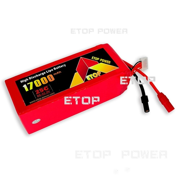 ETOP POWER 17000mAh 25C 6S22.2VUAV用リポバッテリー
