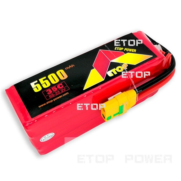 ETOP POWER 5500mAh 35C 6S 22.2V lipo battery for Drone