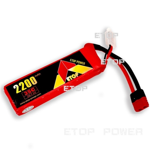ETOP POWER 2200mAh 35C 2S 7.4V lipo battery for RC plane