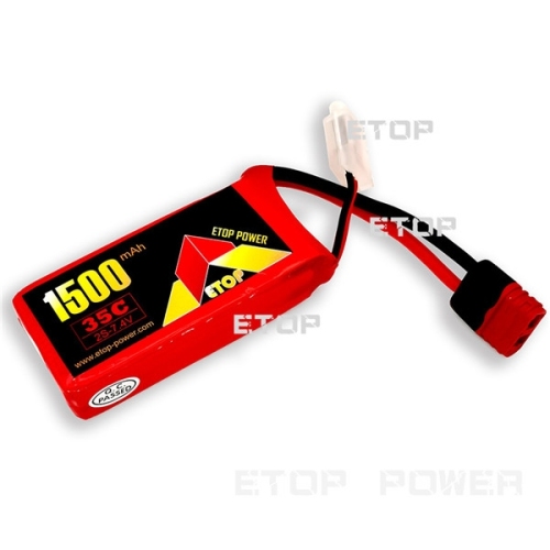 ETOP Power Ultra-High Performance 1500mAh 35C 2S 7.4V LiPo Battery