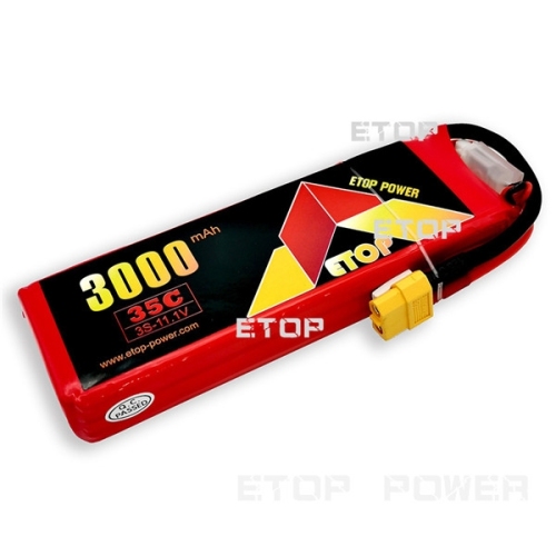 ETOP POWER 3000mAh 35C 3S 11.1V lipo battery for RC plane