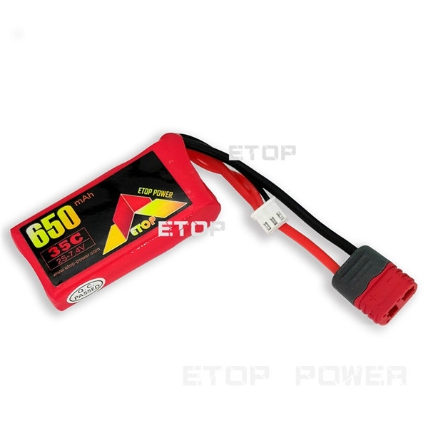 ETOP POWER 650mAh 35C 2S 7.4V lipo battery for RC plane
