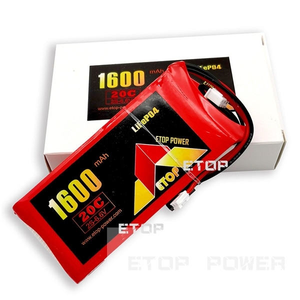 ETOP POWER 1600mAh 20C 2S 6.6V LiFe batería para receptor y transmisor