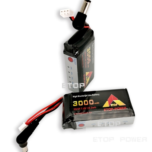 ETOP POWER 3000mAh 2S 7.4V skyzone Fatshark Goggles Lipo Battery