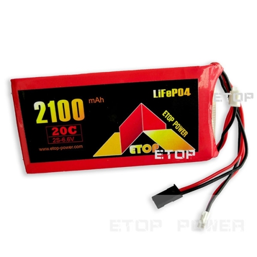 ETOP POWER 2100mAh(B) 20C 2S 6.6V LiFe battery for Receiver&amp;Transmitter