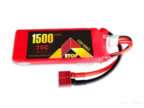 ETOP POWER 1500mAh 75C 3S 11.1V lipo battery