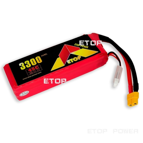 ETOP POWER 3300mAh 45C 3S 11.1V lipo battery for RC plane