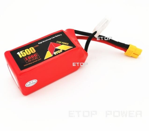 ETOP POWER 1500mAh 100C 4S 14.8V lipo battery for FPV