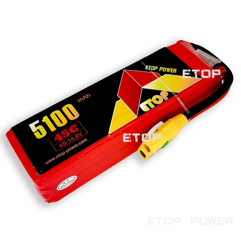 ETOP POWER 5100mAh 45C 4S14.8Vドローン用リポバッテリー
