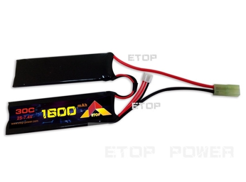 1600mAh(2 sticks) 30C 2S 7.4V Airsoft gun Lipo battery