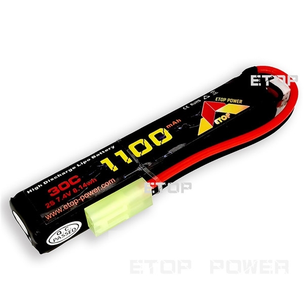 ETOP POWER 1100mAh 30C 2S 7.4V Airsoft gun battery