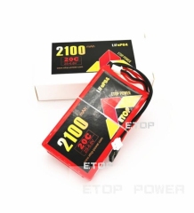 ETOP POWER 2100mAh（C）20C 2S 6.6V LiFeバッテリー（受信機および送信機用）