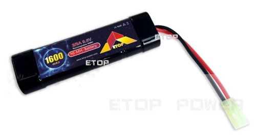 ETOP POWER 1600mAh(F) 9.6V 2/3A NiMH battery for Airsoft gun