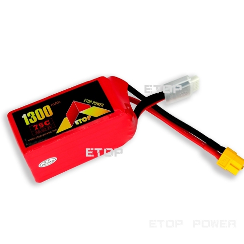 ETOP POWER 1300mAh 75C 6S 22.2V lipo battery