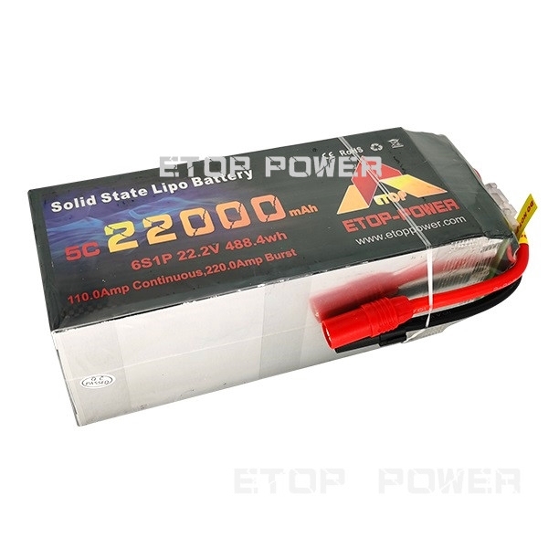 ETOP POWER 22000mAh 5C 6S 22.2V Batería de estado sólido
