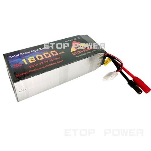 ETOP POWER 16000mAh 5C 6S 22.2V Solid state battery
