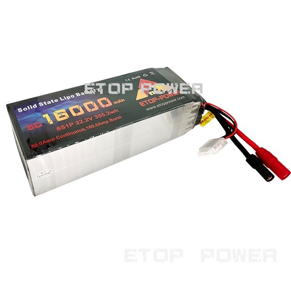 ETOP POWER 16000mAh 5C 6S 22.2V Batería de estado sólido