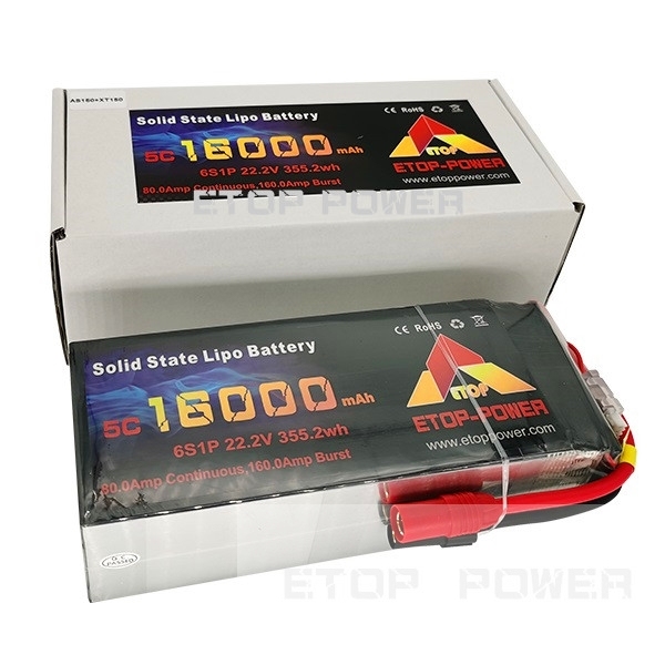 ETOP POWER 16000mAh 5C 6S 22.2V Batería de estado sólido