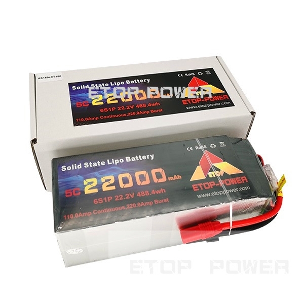ETOP POWER 22000mAh 5C 6S 22.2V Batería de estado sólido