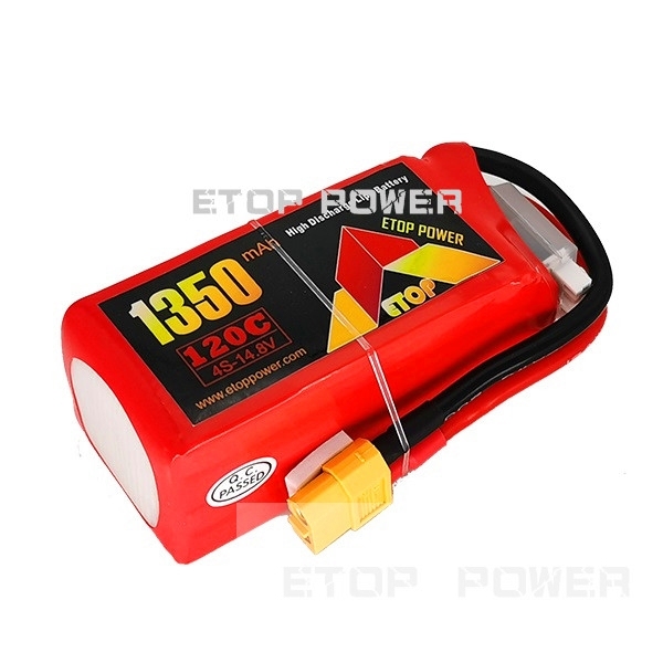 ETOP POWER 1350mAh 120C 4S 14.8V lipo battery for FPV